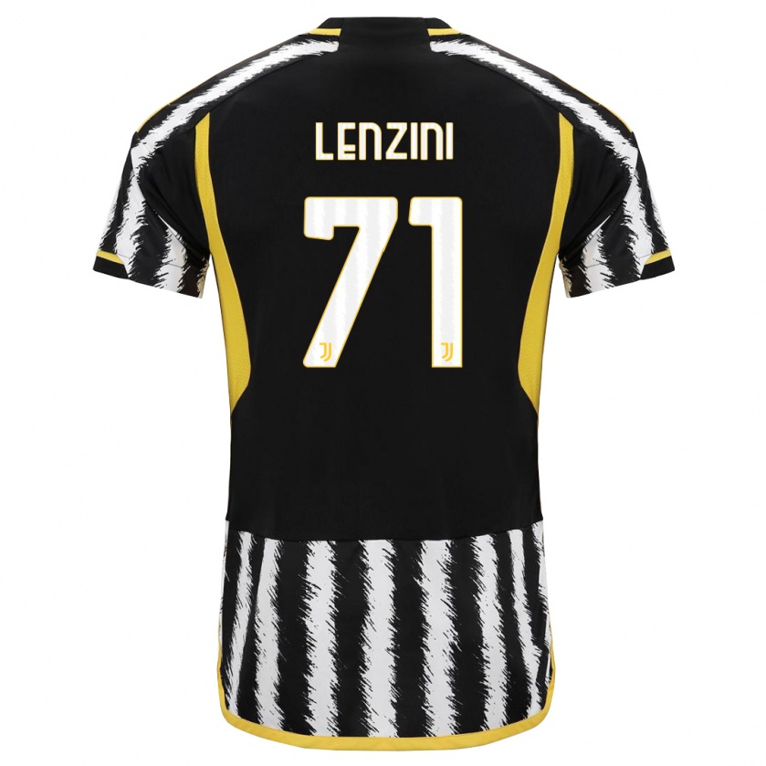 Kandiny Mujer Camiseta Martina Lenzini #71 Blanco Negro 1ª Equipación 2023/24 La Camisa Chile