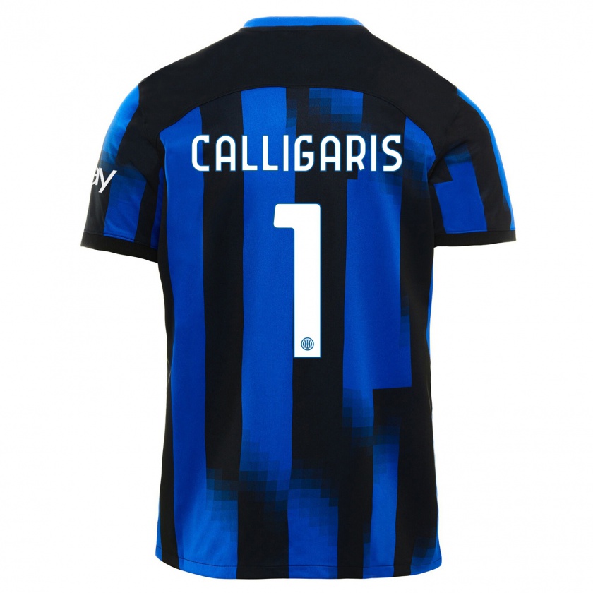 Kandiny Mujer Camiseta Alessandro Calligaris #1 Azul Negro 1ª Equipación 2023/24 La Camisa Chile