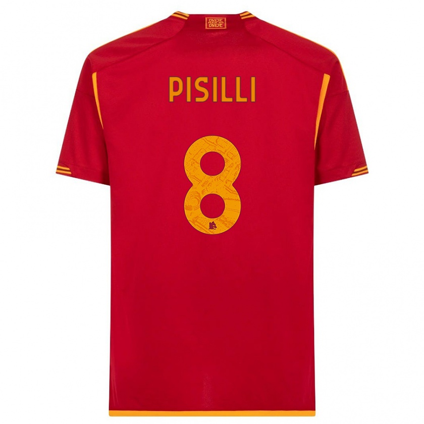 Kandiny Mujer Camiseta Niccolò Pisilli #8 Rojo 1ª Equipación 2023/24 La Camisa Chile