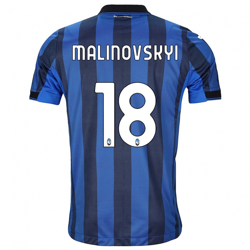 Kandiny Mujer Camiseta Ruslan Malinovskyi #18 Azul Negro 1ª Equipación 2023/24 La Camisa Chile