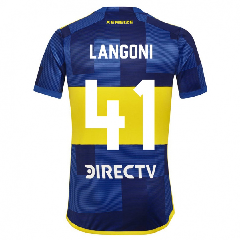 Kandiny Mujer Camiseta Luca Langoni #41 Azul Oscuro Amarillo 1ª Equipación 2023/24 La Camisa Chile