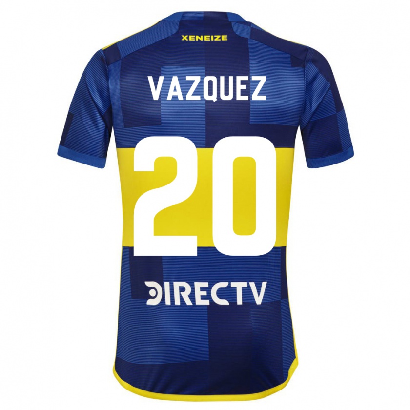 Kandiny Mujer Camiseta Constanza Vazquez #20 Azul Oscuro Amarillo 1ª Equipación 2023/24 La Camisa Chile