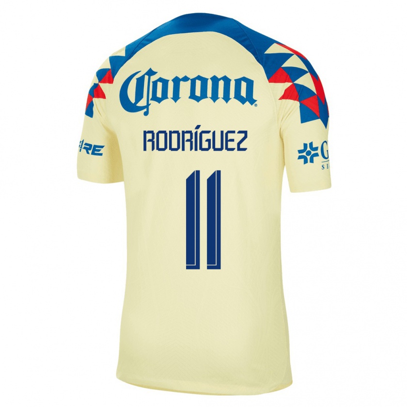 Kandiny Mujer Camiseta Jonathan Rodríguez #11 Amarillo 1ª Equipación 2023/24 La Camisa Chile