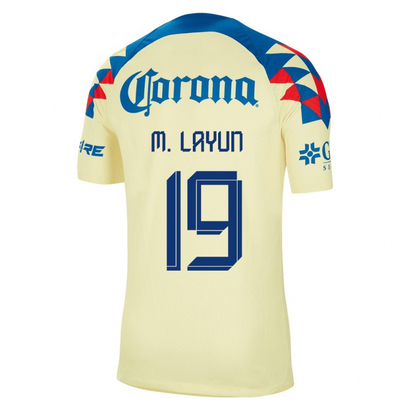 Kandiny Mujer Camiseta Miguel Layún #19 Amarillo 1ª Equipación 2023/24 La Camisa Chile
