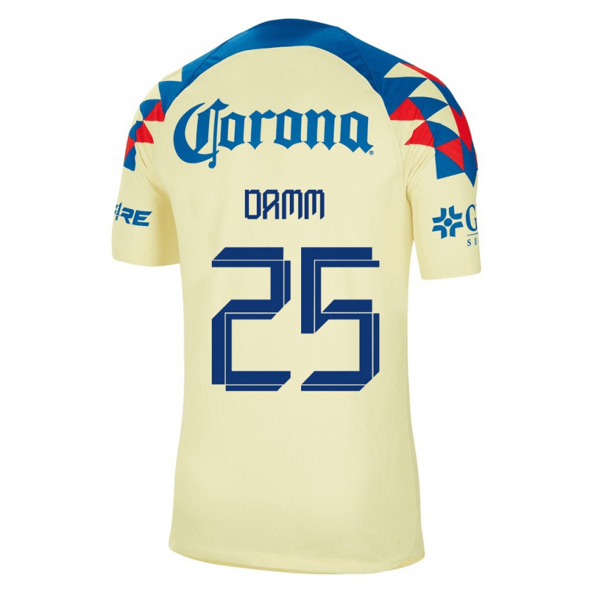 Kandiny Mujer Camiseta Jurgen Damm #25 Amarillo 1ª Equipación 2023/24 La Camisa Chile