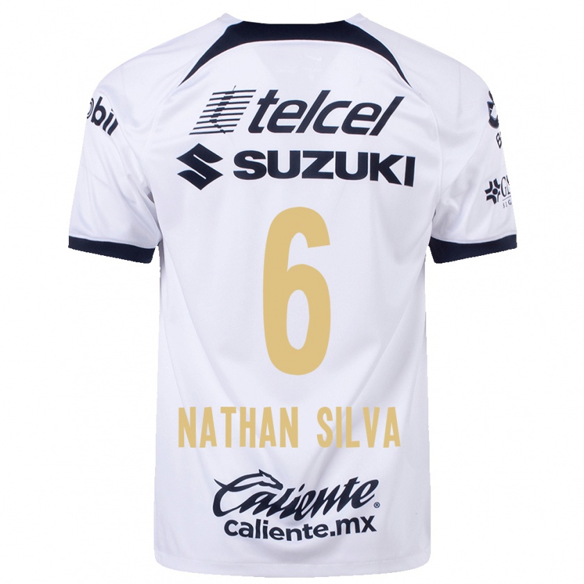 Kandiny Mujer Camiseta Nathan Silva #6 Blanco 1ª Equipación 2023/24 La Camisa Chile