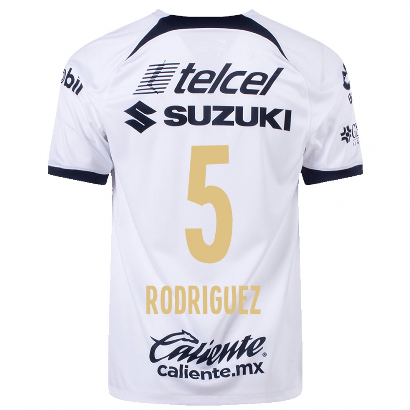 Kandiny Mujer Camiseta Jeronimo Rodriguez #5 Blanco 1ª Equipación 2023/24 La Camisa Chile