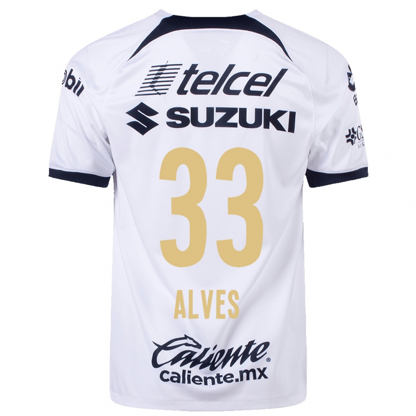 Kandiny Mujer Camiseta Dani Alves #33 Blanco 1ª Equipación 2023/24 La Camisa Chile