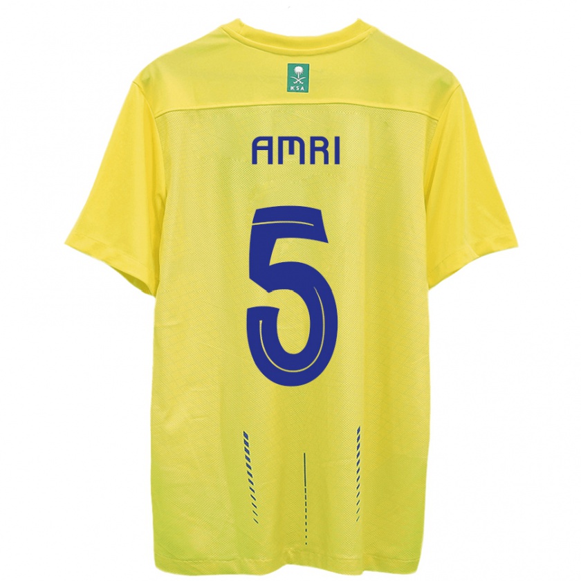 Kandiny Mujer Camiseta Abdulelah Al-Amri #5 Amarillo 1ª Equipación 2023/24 La Camisa Chile