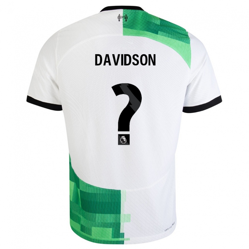 Kandiny Mujer Camiseta Josh Davidson #0 Blanco Verde 2ª Equipación 2023/24 La Camisa Chile