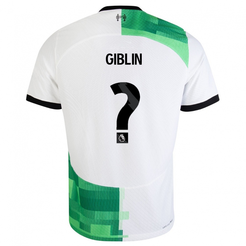 Kandiny Mujer Camiseta Nathan Giblin #0 Blanco Verde 2ª Equipación 2023/24 La Camisa Chile