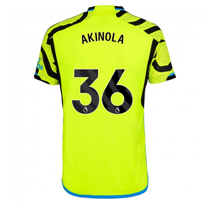 Kandiny Mujer Camiseta Tim Akinola #36 Amarillo 2ª Equipación 2023/24 La Camisa Chile