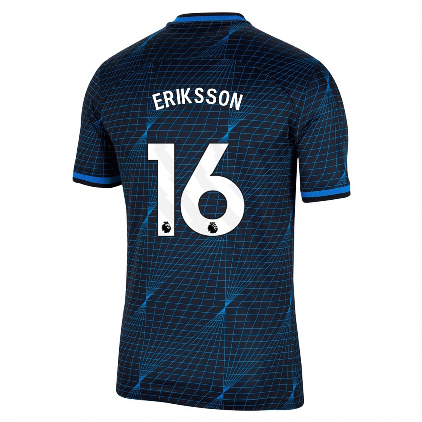 Kandiny Mujer Camiseta Magdalena Eriksson #16 Azul Oscuro 2ª Equipación 2023/24 La Camisa Chile