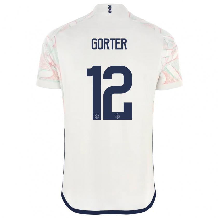 Kandiny Mujer Camiseta Jay Gorter #12 Blanco 2ª Equipación 2023/24 La Camisa Chile