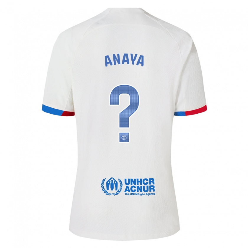 Kandiny Mujer Camiseta Joan Anaya #0 Blanco 2ª Equipación 2023/24 La Camisa Chile