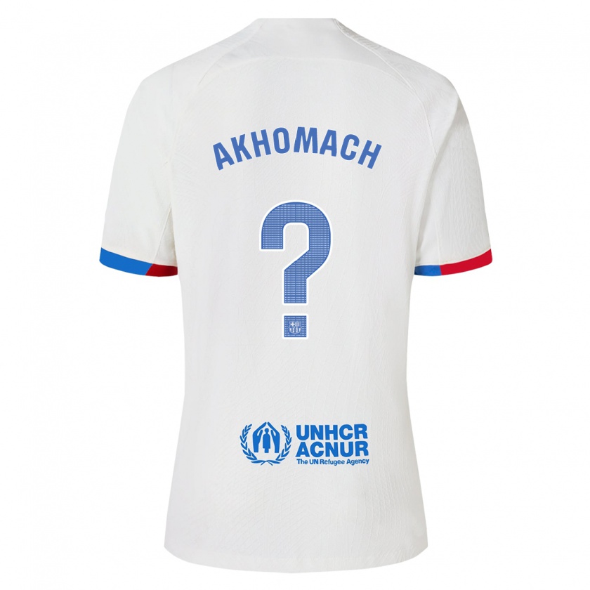 Kandiny Mujer Camiseta Ilias Akhomach #0 Blanco 2ª Equipación 2023/24 La Camisa Chile