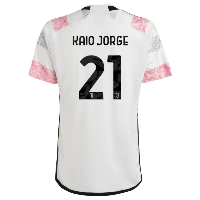Kandiny Mujer Camiseta Kaio Jorge #21 Blanco Rosa 2ª Equipación 2023/24 La Camisa Chile