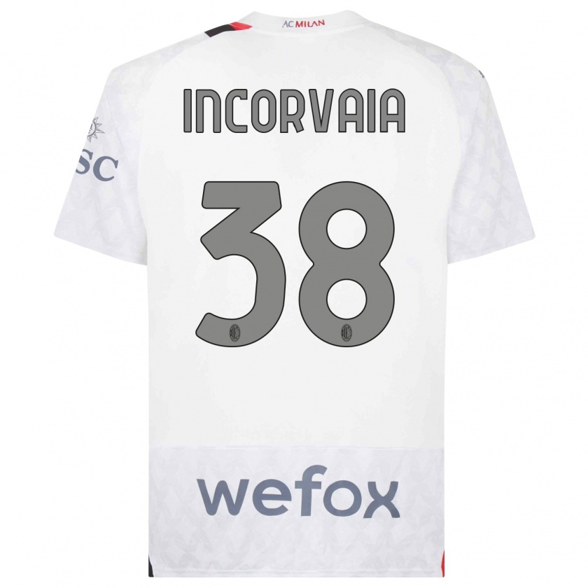 Kandiny Mujer Camiseta Giovanni Incorvaia #38 Blanco 2ª Equipación 2023/24 La Camisa Chile