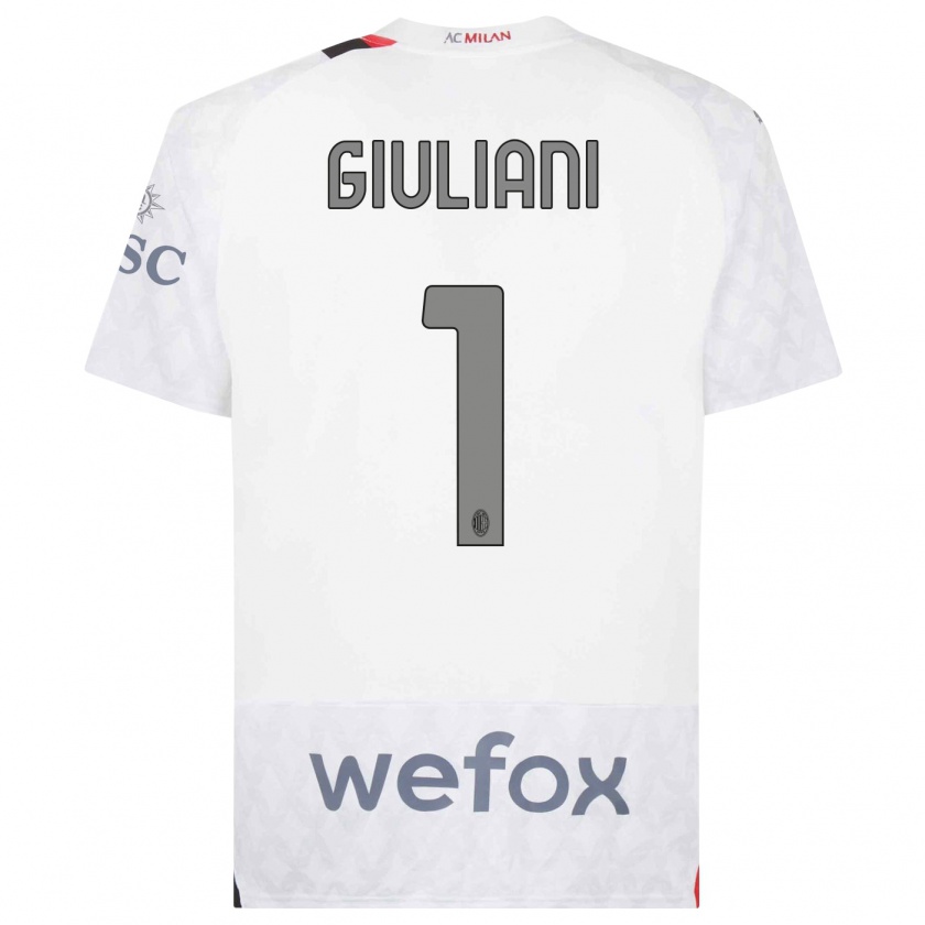 Kandiny Mujer Camiseta Laura Giuliani #1 Blanco 2ª Equipación 2023/24 La Camisa Chile