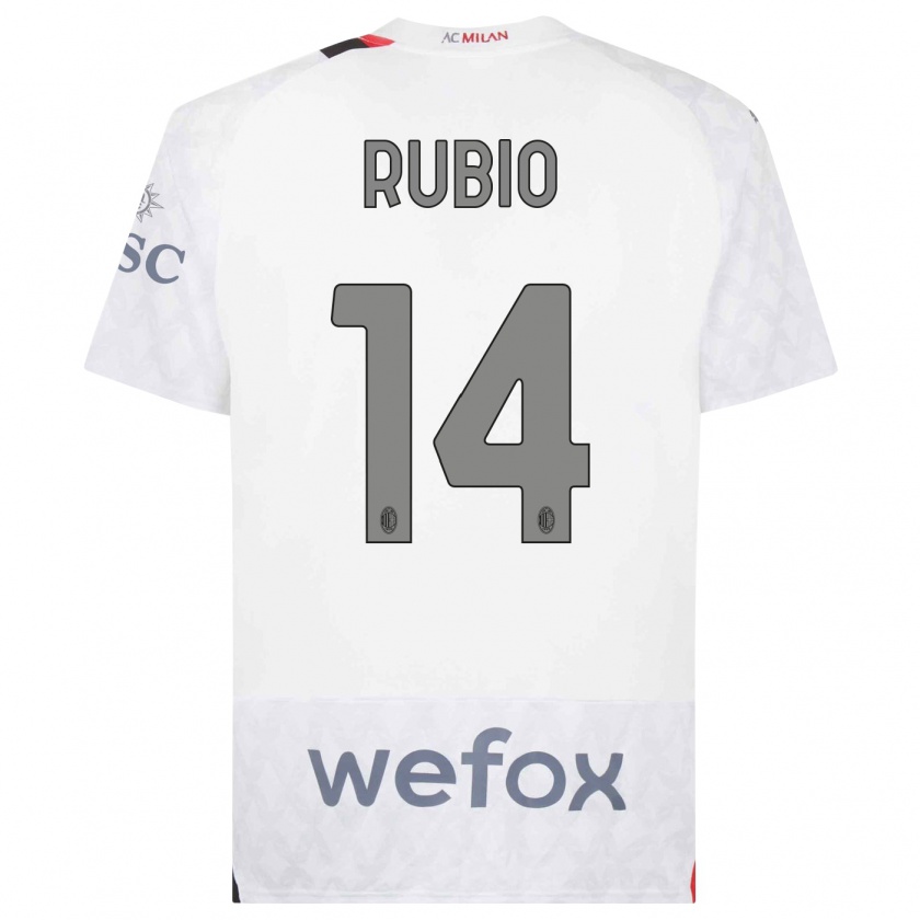 Kandiny Mujer Camiseta Silvia Rubio #14 Blanco 2ª Equipación 2023/24 La Camisa Chile