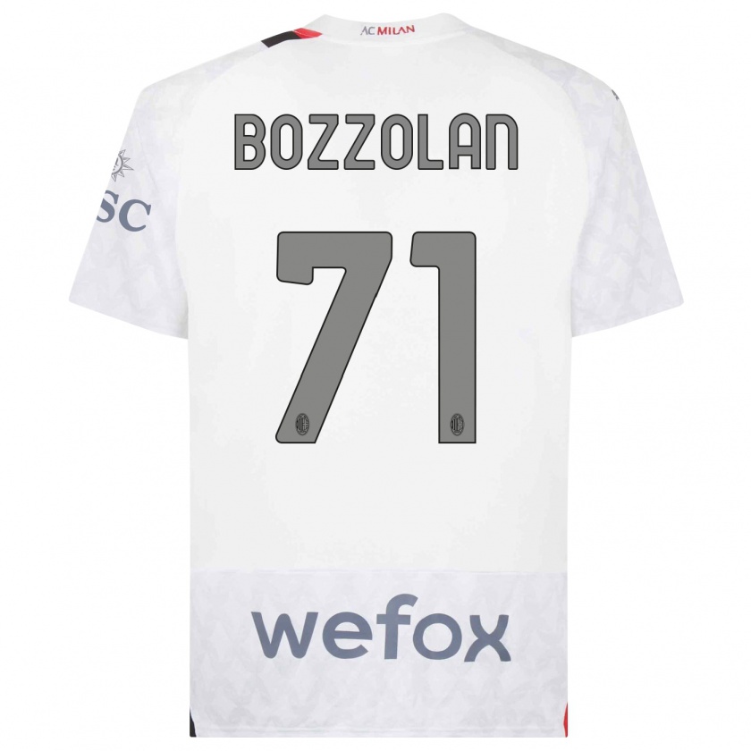Kandiny Mujer Camiseta Andrea Bozzolan #71 Blanco 2ª Equipación 2023/24 La Camisa Chile