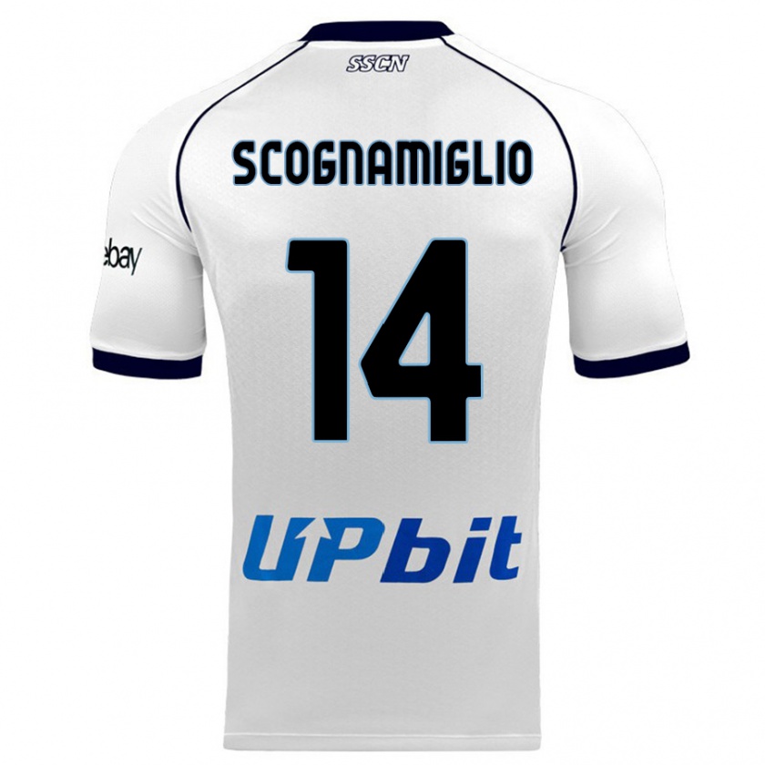 Kandiny Mujer Camiseta Fabio Scognamiglio #14 Blanco 2ª Equipación 2023/24 La Camisa Chile