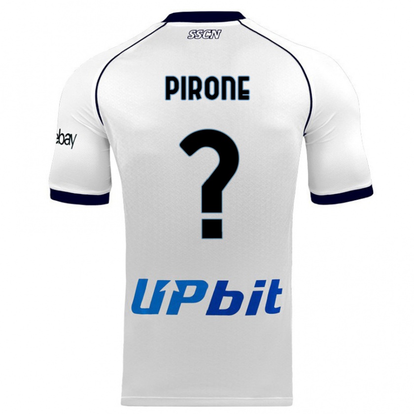 Kandiny Mujer Camiseta Francesco Pirone #0 Blanco 2ª Equipación 2023/24 La Camisa Chile