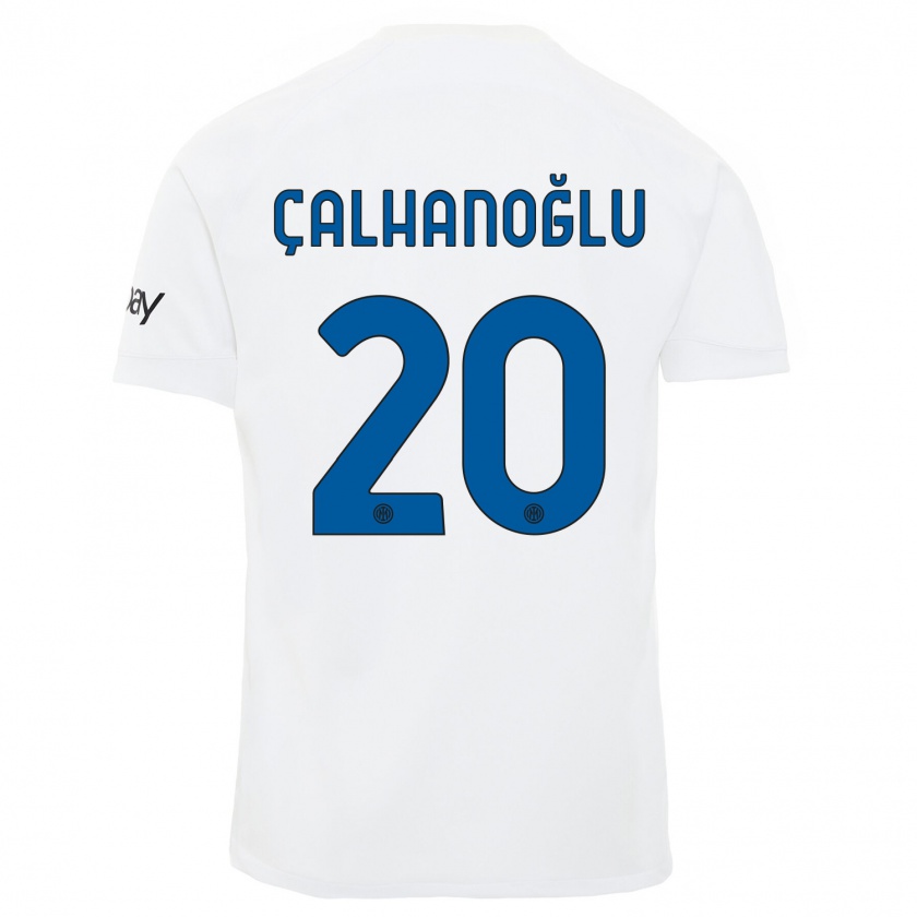 Kandiny Mujer Camiseta Hakan Calhanoglu #20 Blanco 2ª Equipación 2023/24 La Camisa Chile