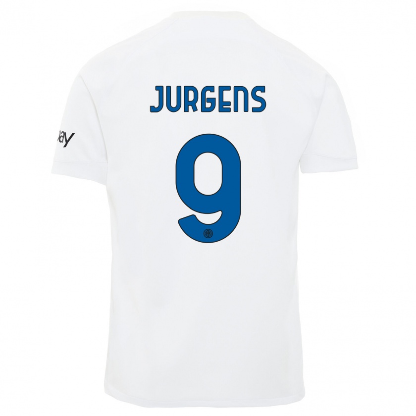 Kandiny Mujer Camiseta Oliver Jurgens #9 Blanco 2ª Equipación 2023/24 La Camisa Chile