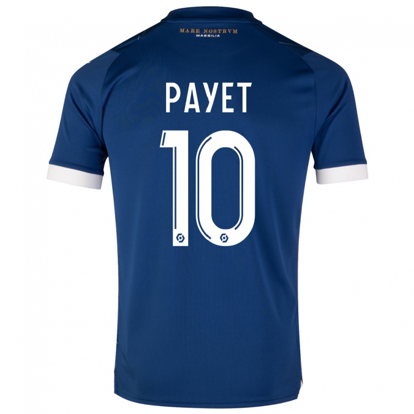 Kandiny Mujer Camiseta Dimitri Payet #10 Azul Oscuro 2ª Equipación 2023/24 La Camisa Chile