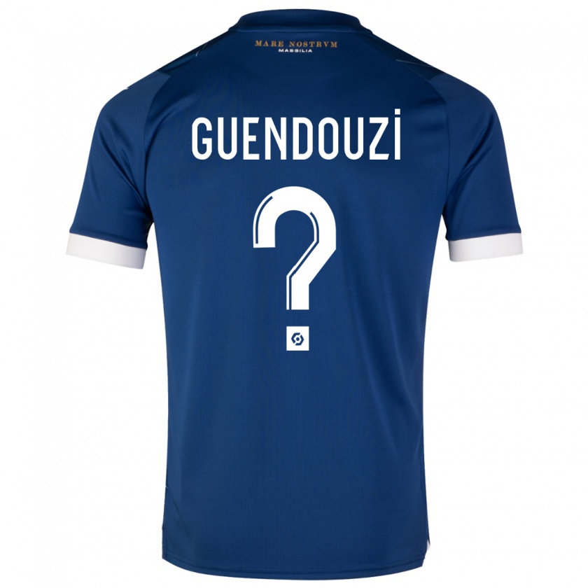 Kandiny Mujer Camiseta Milan Guendouzi #0 Azul Oscuro 2ª Equipación 2023/24 La Camisa Chile