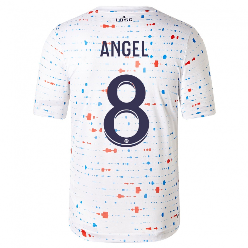Kandiny Mujer Camiseta Angel Gomes #8 Blanco 2ª Equipación 2023/24 La Camisa Chile
