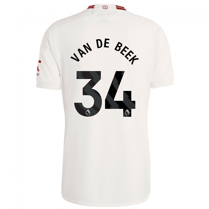 Kandiny Mujer Camiseta Donny Van De Beek #34 Blanco Equipación Tercera 2023/24 La Camisa Chile