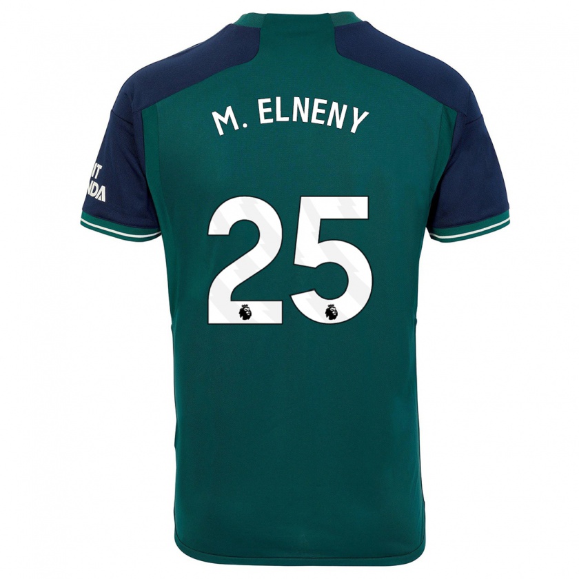 Kandiny Mujer Camiseta Mohamed Elneny #25 Verde Equipación Tercera 2023/24 La Camisa Chile