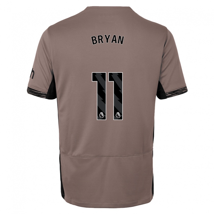 Kandiny Mujer Camiseta Bryan Gil #11 Beige Obscuro Equipación Tercera 2023/24 La Camisa Chile