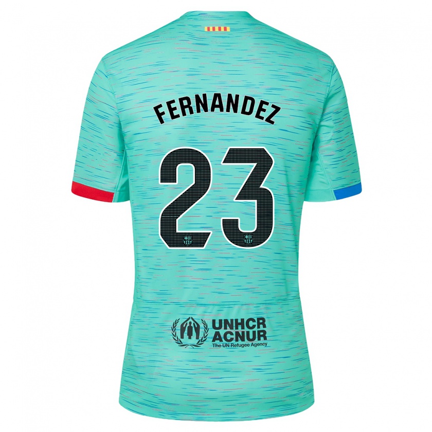 Kandiny Mujer Camiseta Pelayo Fernández #23 Aguamarina Clara Equipación Tercera 2023/24 La Camisa Chile