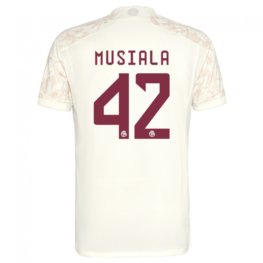 Kandiny Mujer Camiseta Jamal Musiala #42 Blanquecino Equipación Tercera 2023/24 La Camisa Chile