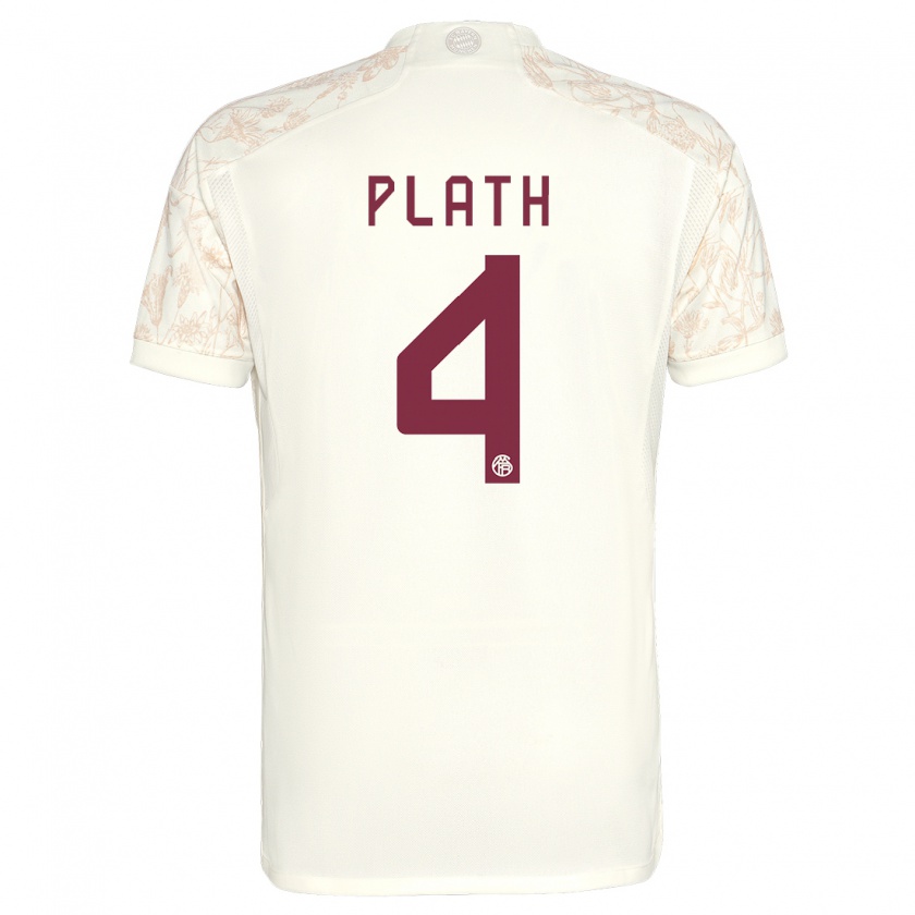 Kandiny Mujer Camiseta Max Plath #4 Blanquecino Equipación Tercera 2023/24 La Camisa Chile