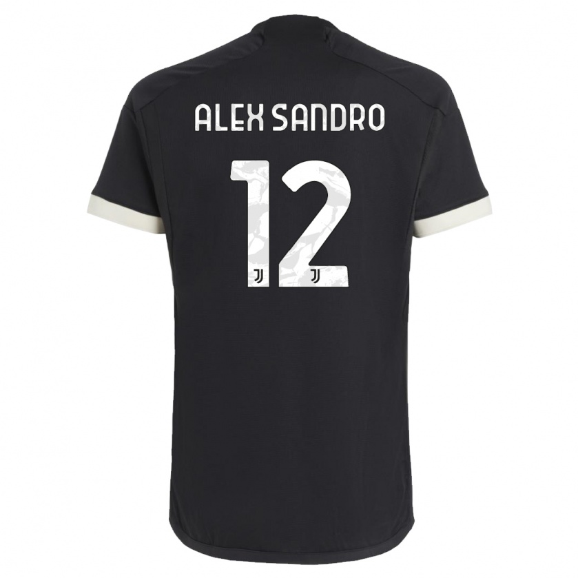 Kandiny Mujer Camiseta Alex Sandro #12 Negro Equipación Tercera 2023/24 La Camisa Chile