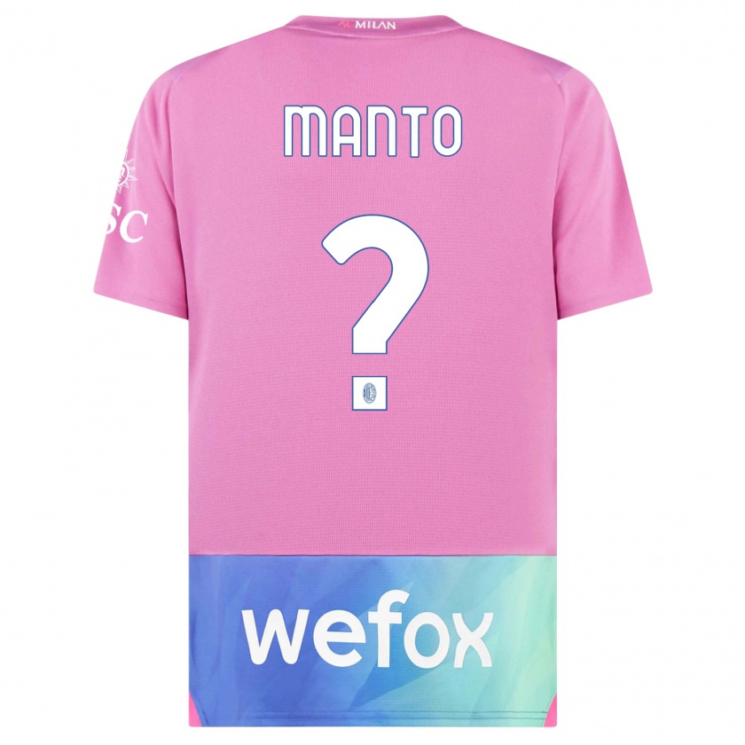 Kandiny Mujer Camiseta Gaetano Manto #0 Rosado Morado Equipación Tercera 2023/24 La Camisa Chile