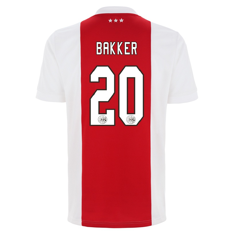 Niño Fútbol Camiseta Eshly Bakker #20 Rojo Blanco 1ª Equipación 2021/22 Camisa Chile