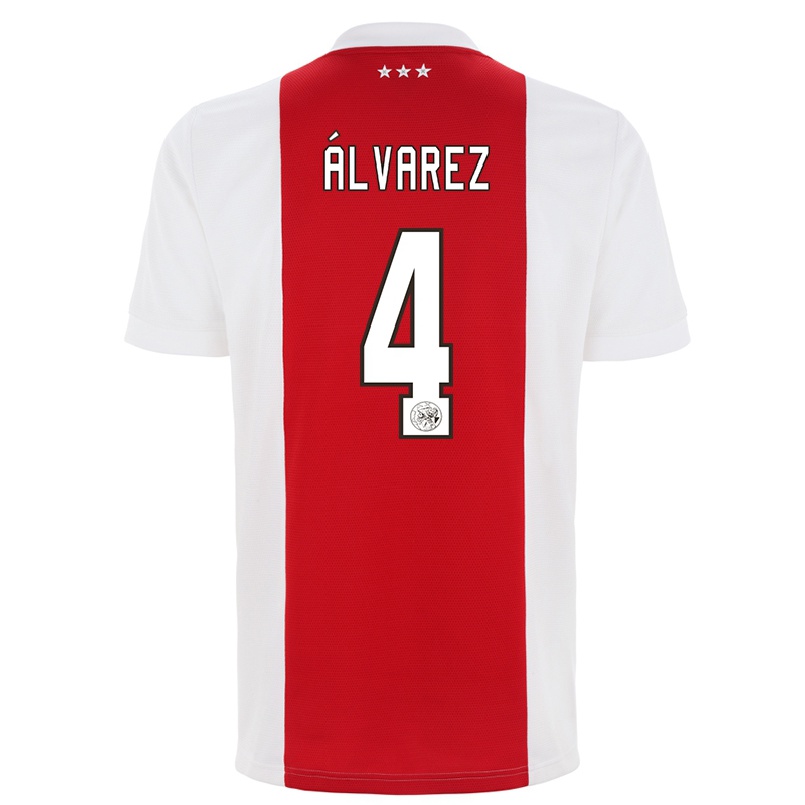 Niño Fútbol Camiseta Edson Alvarez #4 Rojo Blanco 1ª Equipación 2021/22 Camisa Chile