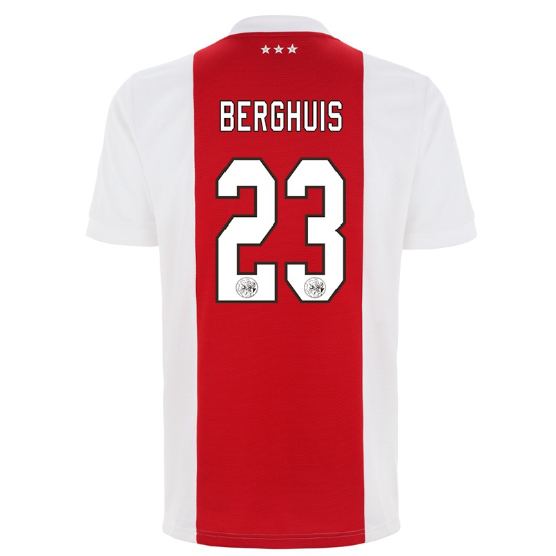 Niño Fútbol Camiseta Steven Berghuis #23 Rojo Blanco 1ª Equipación 2021/22 Camisa Chile