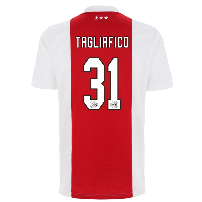 Niño Fútbol Camiseta Nicolas Tagliafico #31 Rojo Blanco 1ª Equipación 2021/22 Camisa Chile