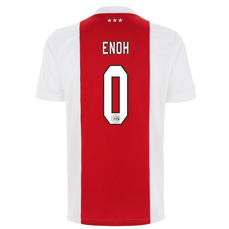 Niño Fútbol Camiseta Eyong Enoh #0 Rojo Blanco 1ª Equipación 2021/22 Camisa Chile