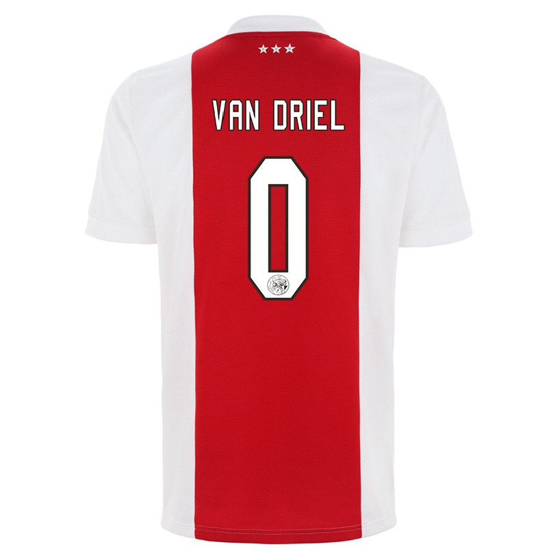 Niño Fútbol Camiseta Bram Van Driel #0 Rojo Blanco 1ª Equipación 2021/22 Camisa Chile