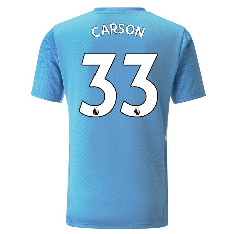 Niño Fútbol Camiseta Scott Carson #33 Azul 1ª Equipación 2021/22 Camisa Chile