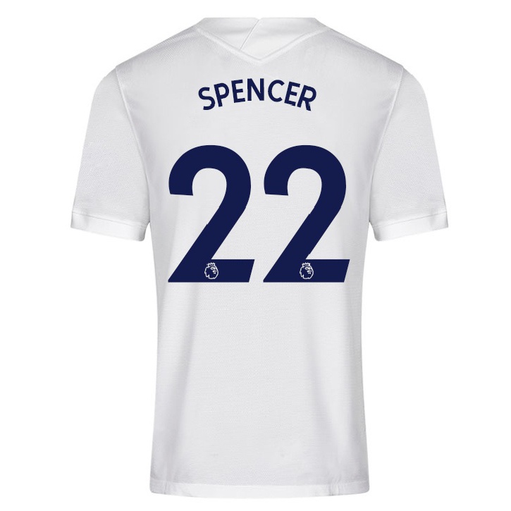 Niño Fútbol Camiseta Rebecca Spencer #22 Blanco 1ª Equipación 2021/22 Camisa Chile
