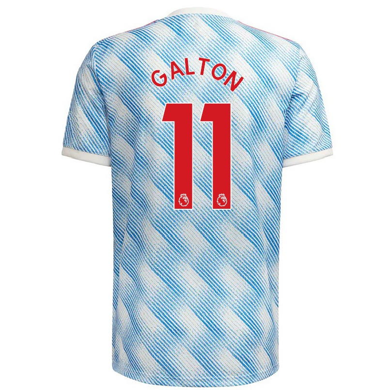 Niño Fútbol Camiseta Leah Galton #11 Azul Blanco 2ª Equipación 2021/22 Camisa Chile