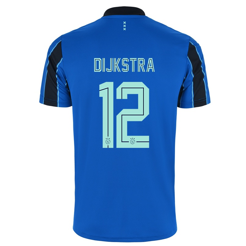 Niño Fútbol Camiseta Caitlin Dijkstra #12 Azul Negro 2ª Equipación 2021/22 Camisa Chile